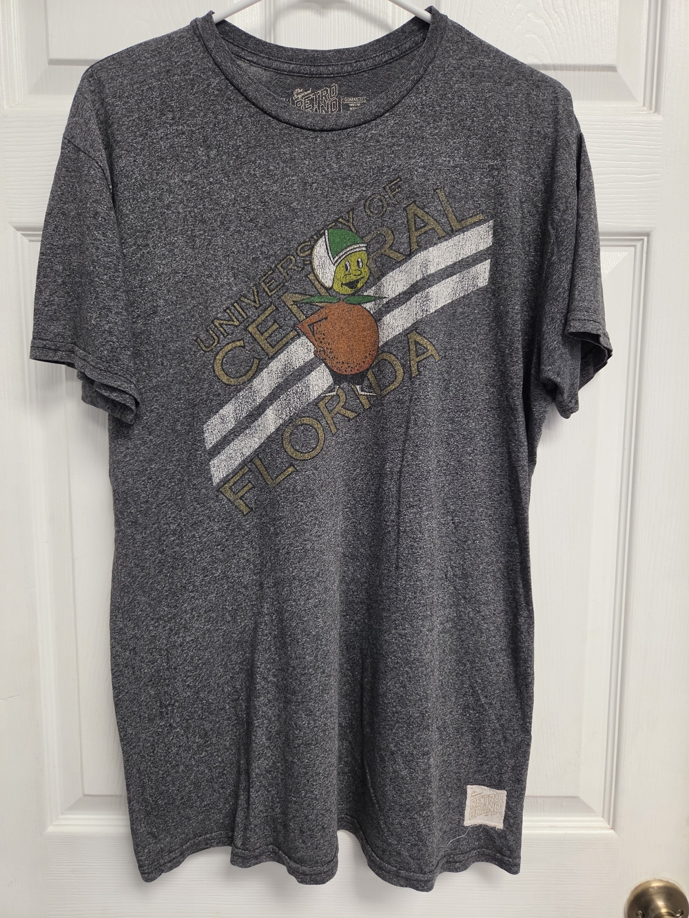UCF Tee w/ Vintage Logo - Original Retro Brand Heather Charcoal Gray L